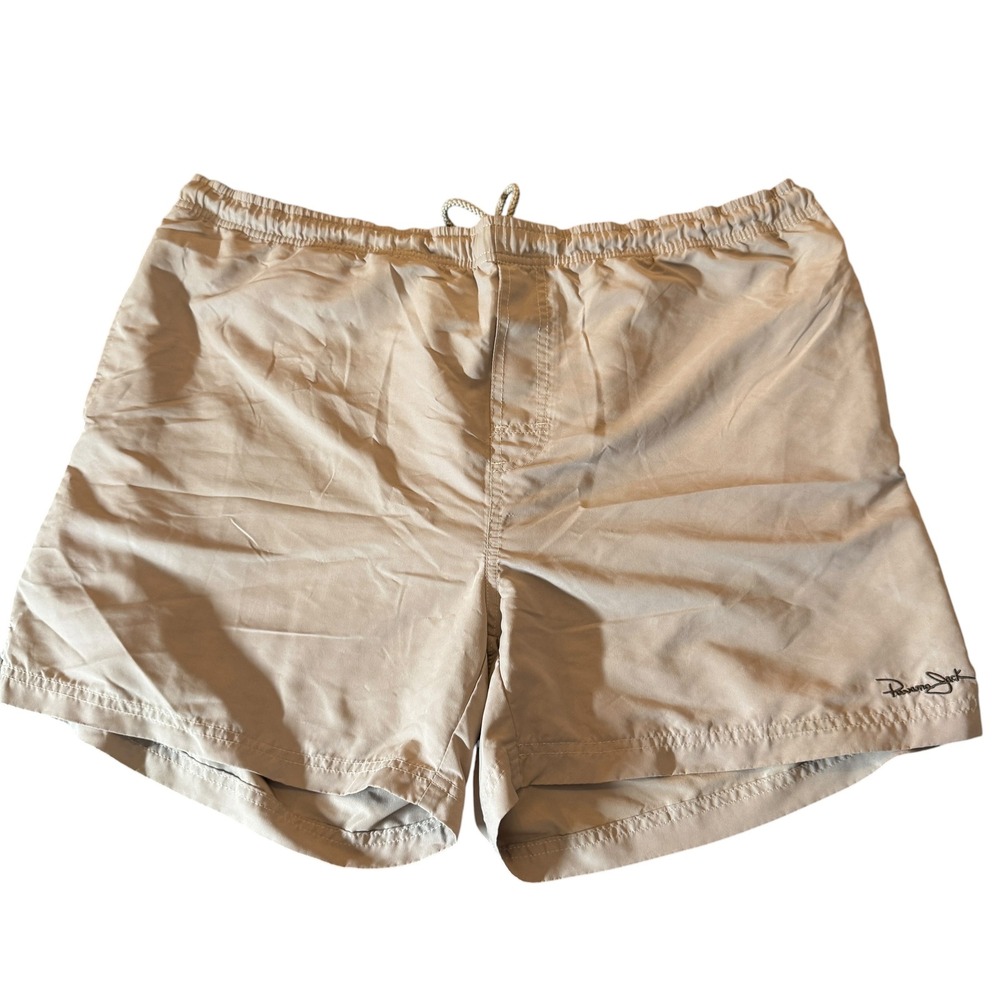 Panama Jack Mens Swim Trunks Large Tan Nylon Mesh Lined Beachwear Coastal